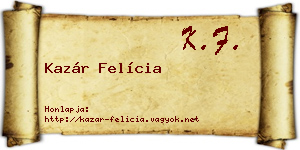 Kazár Felícia névjegykártya